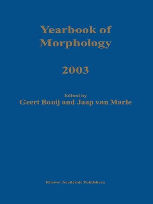 cover image of Yearbook of Morphology 2003
